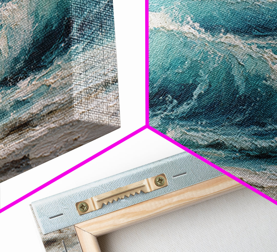 Stormy Ocean Wave Canvas Print, Beach Art, Original Painting, Coastal Decor, Fine Art, Shore, Nautical Decor, Coastal Wall Art, BEA-2x1-53