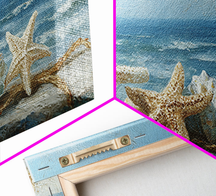 Sun Bleached Starfish and Shells Still Life Canvas Print, Beach Art, Wall Decor, Coastal Decor, Shore, Whimsical Decor, BEA-2x1-57