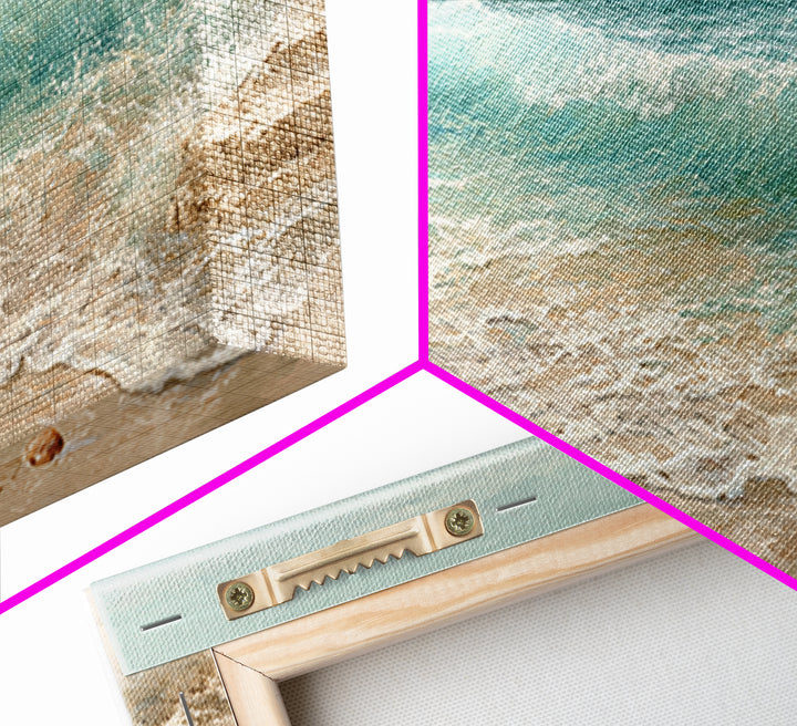 Mediterranean Cove with Clear Water Canvas Print, Beach Art, Printable Wall Art, Coastal Decor, Shore, Living Room Wall Art, BEA-2x1-64