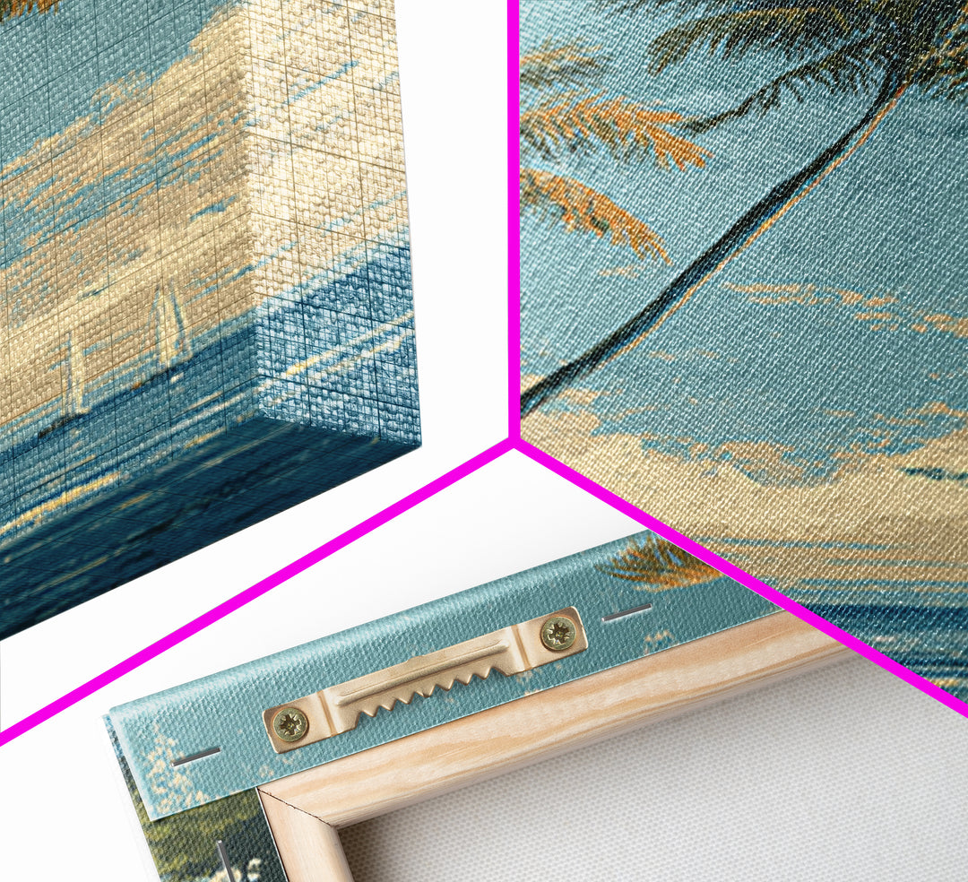 Tropical Palms Leaning Canvas Print, Beach Art, Gallery Decor, Coastal Decor, Fine Art, Shore, Contemporary Art, Wall Art, BEA-2x3-15