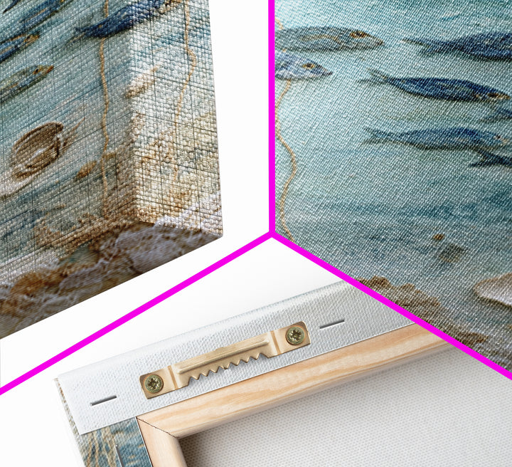 Coral Reef Fish Canvas Print, Beach Art, Home Decor, Coastal Decor, Oil Painting, Shore, Printable Art, Abstract Wall Art, BEA-2x3-66