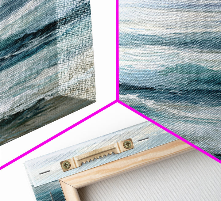 Stormy Ocean Wave Framed Canvas Print, Beach Art, Whimsical Decor, Coastal Decor, Fine Art, Shore, Beach Print, Whimsical Art, BEA-2x3-89