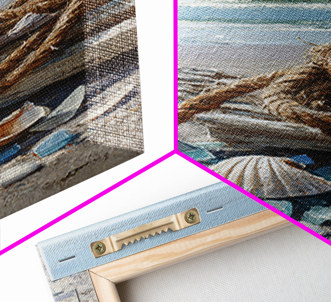 Nautical Rope and Shell Still Life Framed Canvas Print, Beach Art, Original Art, Coastal Decor, Fine Art, Shore, Beach Decor, BEA-2x3-97
