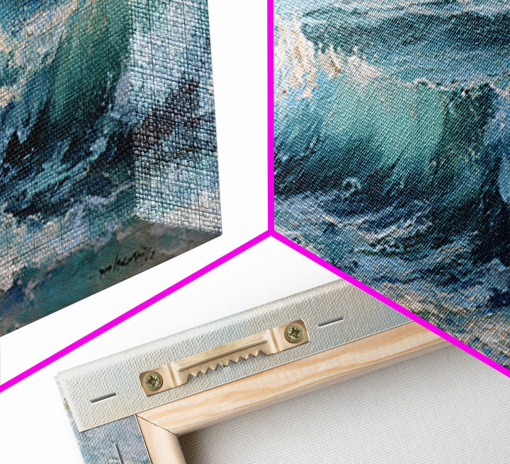 Stormy Ocean Wave Canvas Print, Beach Art, Gallery Decor, Coastal Decor, Fine Art, Shore, Contemporary Art, Wall Art, BEA-3x1-97