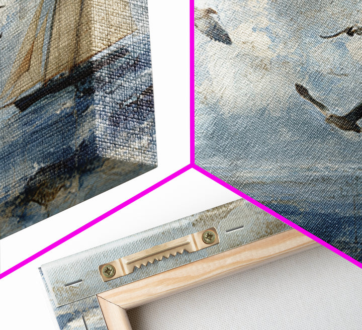 Old Coastal Map Composition Canvas Print, Beach Art, Abstract Art, Coastal Decor, Fine Art, Shore, Modern Art, Beach Wall Art, BEA-3x2-1