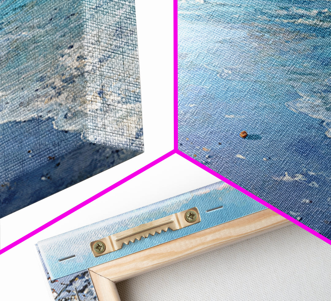Moonlit Tropical Beach Framed Canvas Print, Beach Art, Fine Art Print, Coastal Decor, Oil Painting, Shore, Wall Decor, BEA-3x2-100