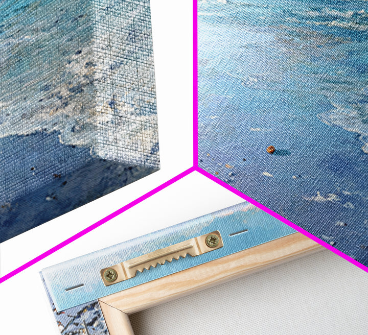 Moonlit Tropical Beach Framed Canvas Print, Beach Art, Fine Art Print, Coastal Decor, Oil Painting, Shore, Wall Decor, BEA-3x2-100