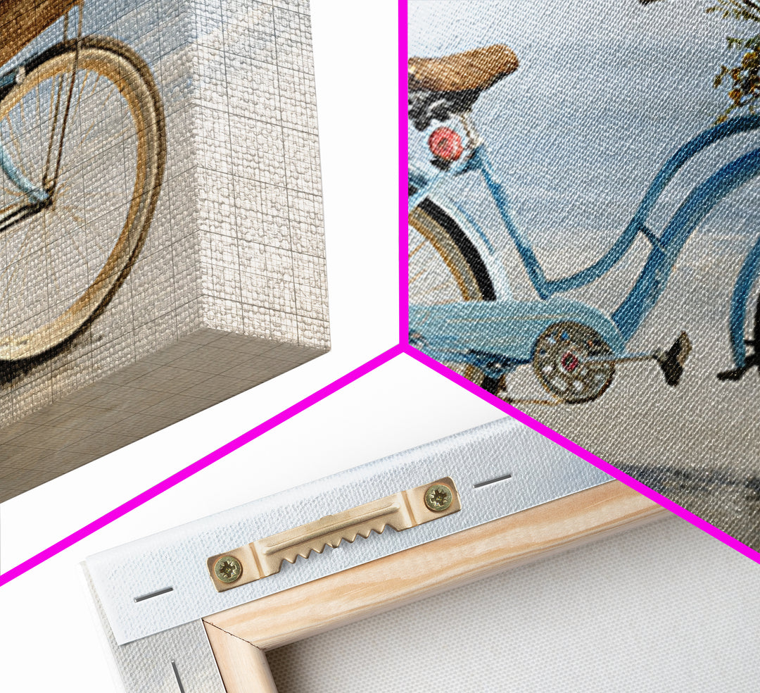 Bright Beach Cruiser Bicycle Canvas Print, Beach Art, Modern Art, Coastal Decor, Oil Painting, Shore, Luxury Decor, Art Print, BEA-3x2-51