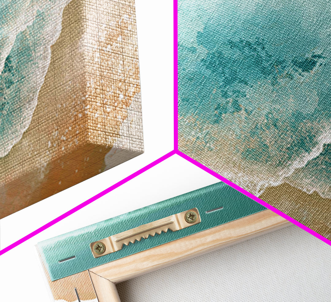Aerial Turquoise Shoreline Canvas Print, Beach Art, Modern Art, Coastal Decor, Fine Art, Shore, Luxury Decor, Art Print, BEA-3x2-53