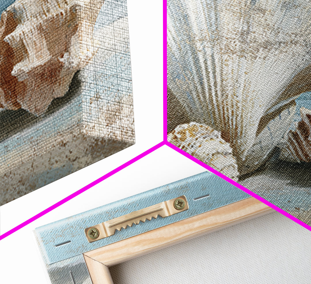 Seashell Collection Painted Like Natural Specimens Canvas Print, Beach Art, Whimsical Art, Coastal Decor, Fine Art, Shore, BEA-3x2-56