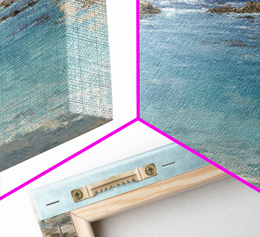 Mediterranean Cove with Clear Water Canvas Print, Beach Art, Modern Decor, Coastal Decor, Fine Art, Shore, Home Decor, BEA-3x2-72