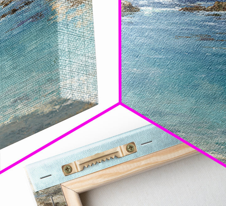 Mediterranean Cove with Clear Water Canvas Print, Beach Art, Modern Decor, Coastal Decor, Fine Art, Shore, Home Decor, BEA-3x2-72