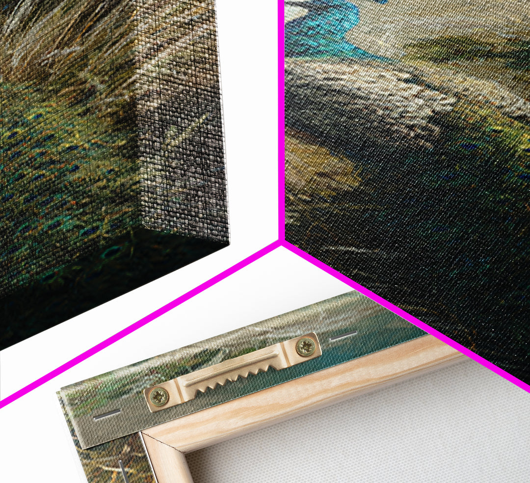 Peacock with Jewel Tone Feather Pattern Canvas Print, Bird Art, Digital Print, Living Room Decor, Fine Art, Flight, Bird Prints, BIR-1x3-43
