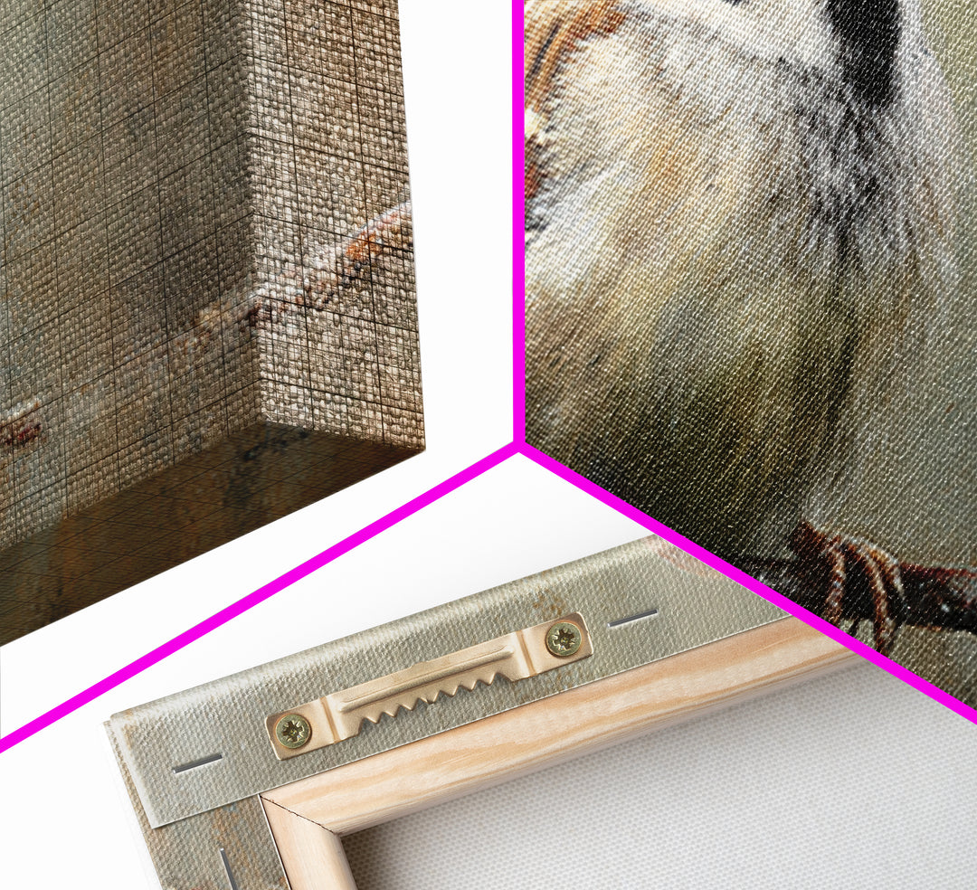 Small Sparrow on Wildflower Stem Framed Canvas Print, Bird Art, Art Print, Living Room Decor, Watercolor Art, Flight, BIR-2x1-34