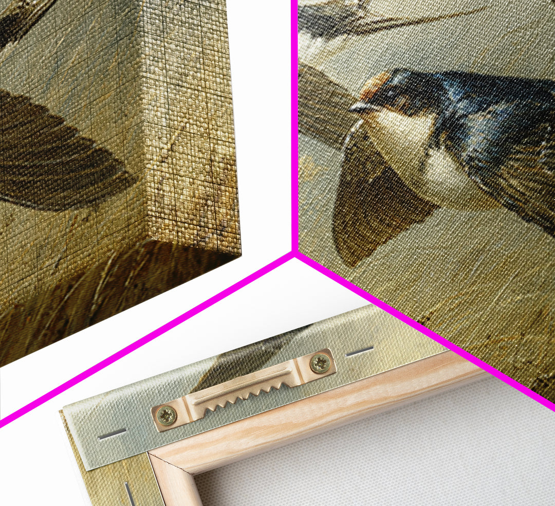Flock of Swallows Sweeping Across Open Sky Canvas Print, Bird Art, Living Room Decor, Watercolor Art, Flight, BIR-2x1-74