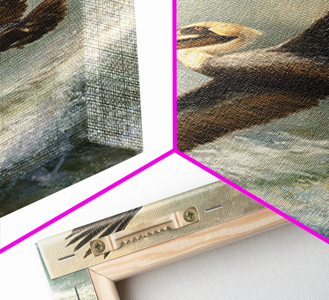 Pelican Flying over Coastal Waves Framed Canvas Print, Bird Art, Boho Decor, Living Room Decor, Abstract Art, Flight, BIR-2x3-26