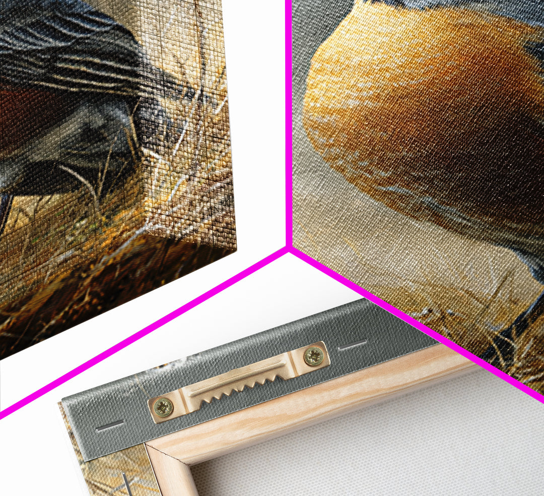 Robin in a Spring Garden with Soft Canvas Print, Bird Art, Art Deco, Living Room Decor, Oil Painting, Flight, Gallery Wall, BIR-2x3-71