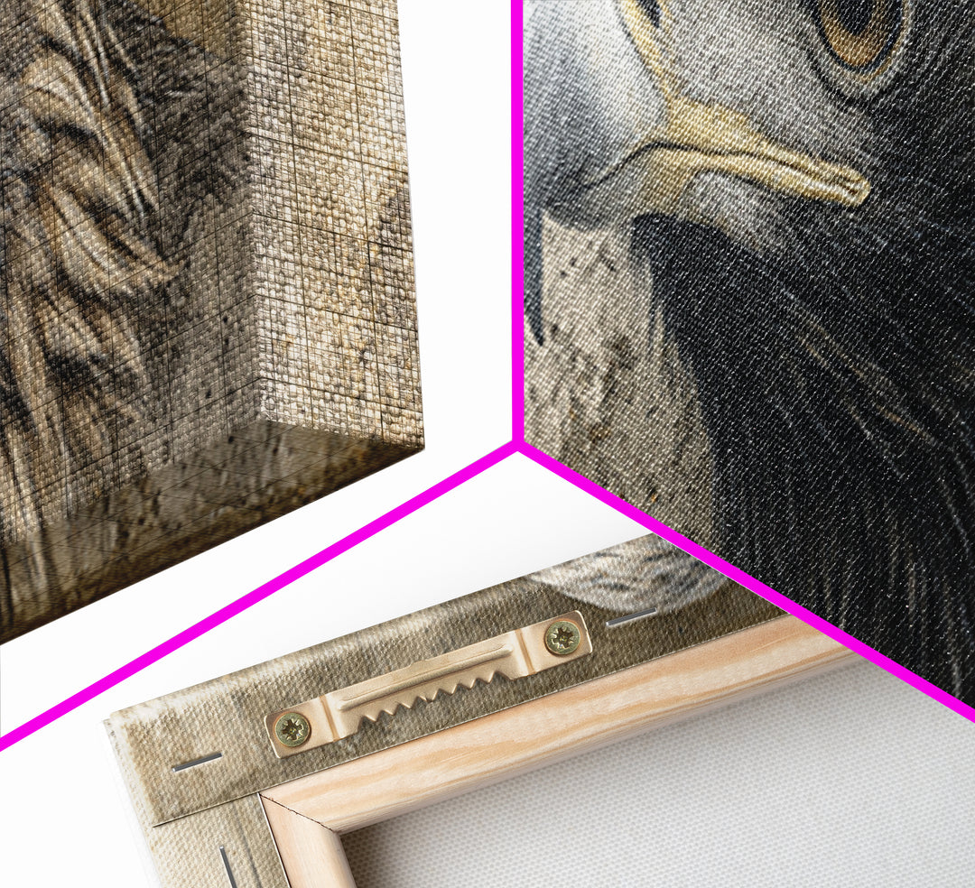Eagle Portrait with Dramatic Mountain Wind Canvas Print, Bird Art, Digital Download Art, Living Room Decor, Fine Art, Flight, BIR-3x1-4
