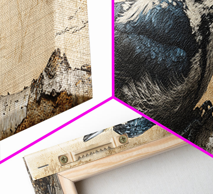 Woodpecker on Birch Bark Texture Canvas Print, Bird Art, Digital Download Art, Living Room Decor, Oil Painting, Flight, BIR-3x1-61