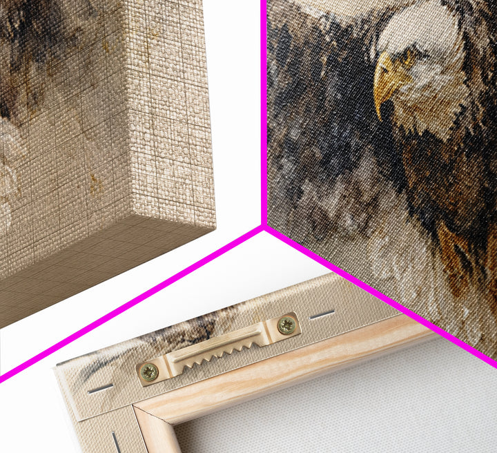 Eagle Portrait with Dramatic Mountain Wind Canvas Print, Bird Art, Home Decor, Living Room Decor, Flight, Modern Wall Art, BIR-3x1-76