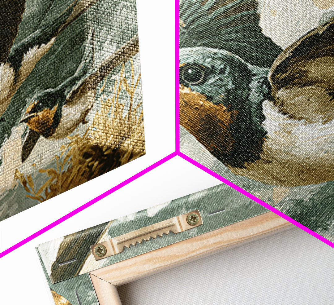 Flock of Swallows Sweeping Across Open Sky Framed Canvas Print, Bird Art, Watercolor Painting, Living Room Decor, Flight, BIR-3x2-10