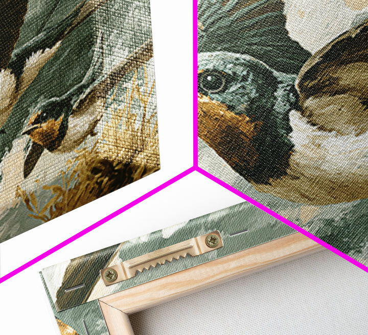 Flock of Swallows Sweeping Across Open Sky Framed Canvas Print, Bird Art, Watercolor Painting, Living Room Decor, Flight, BIR-3x2-10