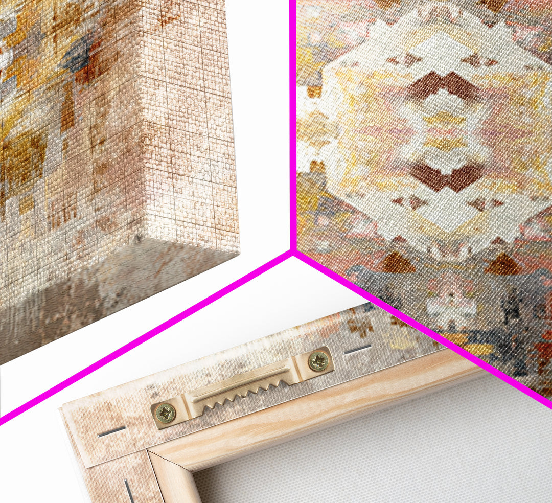 Tribal Neutral Pattern Canvas Print, Boho Art, Set of 3 Prints, Living Room Decor, Fine Art, Bohemian, Contemporary Art, BOH-1x1-14