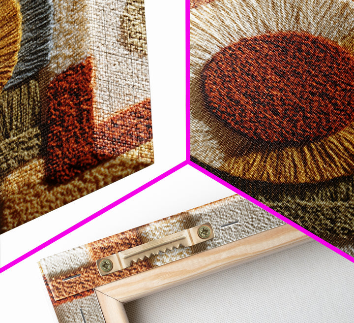 Macrame Geometric Fringe Pattern Canvas Print, Boho Art, Living Room Decor, Abstract Art, Bohemian, Modern Decor, BOH-1x1-31