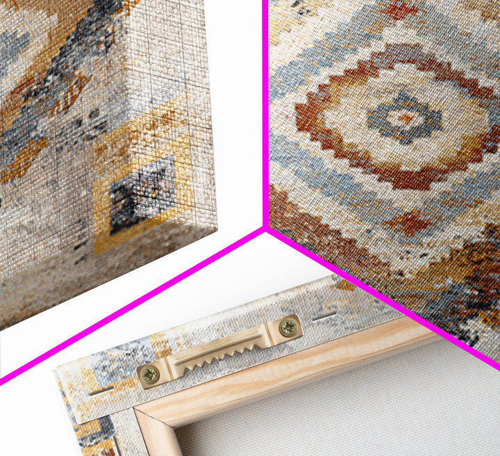 Tribal Neutral Pattern Framed Canvas Print, Boho Art, Statement Artwork, Living Room Decor, Fine Art, Bohemian, Art Prints, BOH-1x1-62