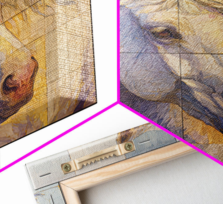 Wild Horse in Dusty Golden Light Framed Canvas Print, Boho Art, Printable, Living Room Decor, Bohemian, Abstract Wall Art, BOH-1x1-8