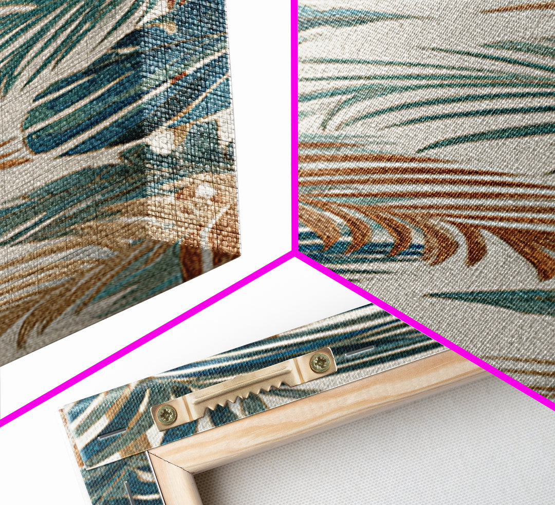 Terracotta Palm Leaves Canvas Print, Boho Art, Printable Wall Art, Living Room Decor, Fine Art, Bohemian, Abstract Wall Art, BOH-1x3-17