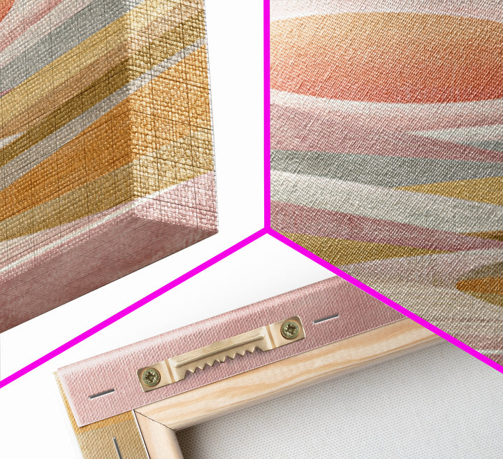 Sunrise over Rolling Dunes in Muted Peach Canvas Print, Boho Art, Wall Art Print, Living Room Decor, Fine Art, Bohemian, BOH-1x3-33