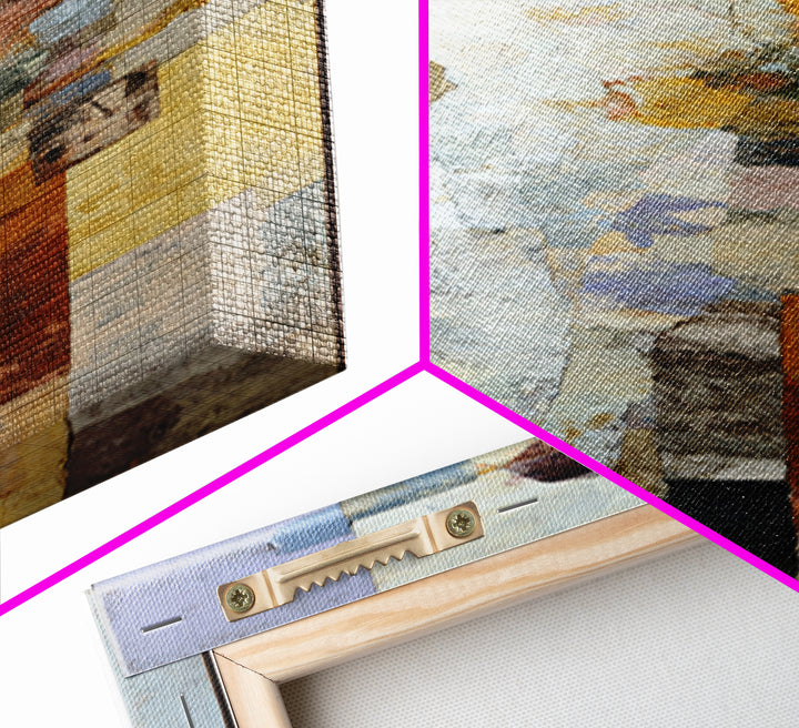 Organic Shape Collage Framed Canvas Print, Boho Art, Wallart, Living Room Decor, Abstract Art, Bohemian, Living Room Wall Art, BOH-1x3-36