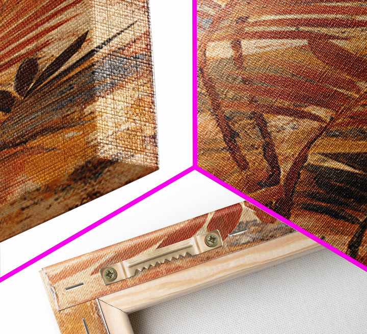 Terracotta Palm Leaves Canvas Print, Boho Art, Neutral Decor, Living Room Decor, Fine Art, Bohemian, Wall Decor, Prints, BOH-1x3-41