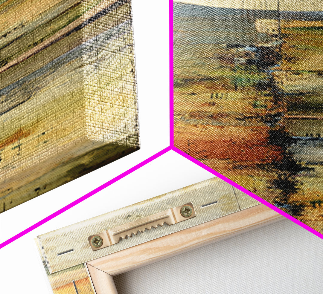 Earth Tone Mountain and River Abstraction Framed Canvas Print, Boho Art, Wall Art Set, Living Room Decor, Fine Art, Bohemian, BOH-1x3-47