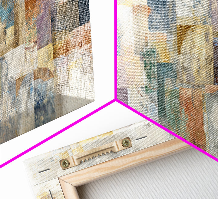 Tribal Neutral Pattern Canvas Print, Boho Art, Mid Century Modern, Living Room Decor, Fine Art, Bohemian, Boho Wall Art, BOH-2x1-58