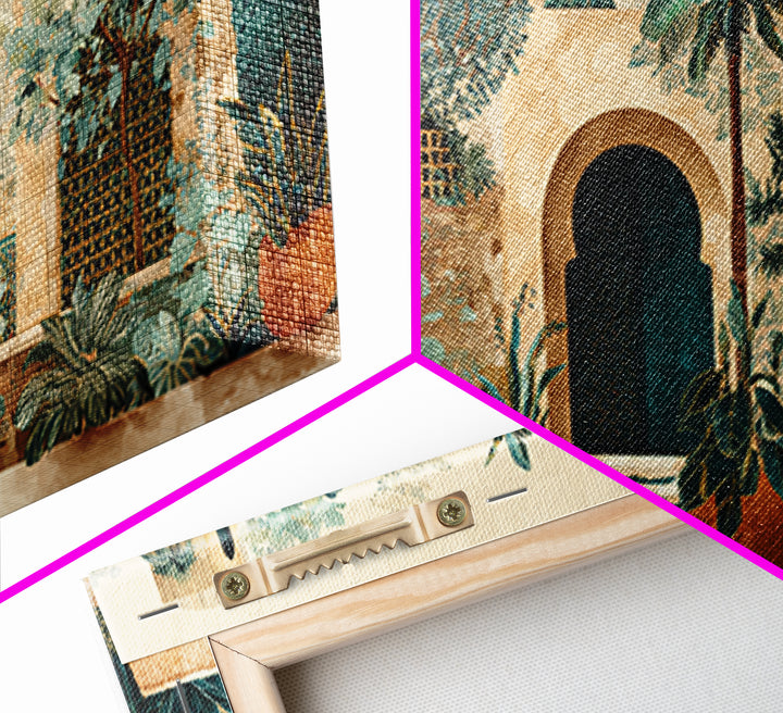 Hand Painted Moroccan Arch Canvas Print, Boho Art, Abstract Wall Art, Living Room Decor, Fine Art, Bohemian, Fine Art Print, BOH-2x1-63