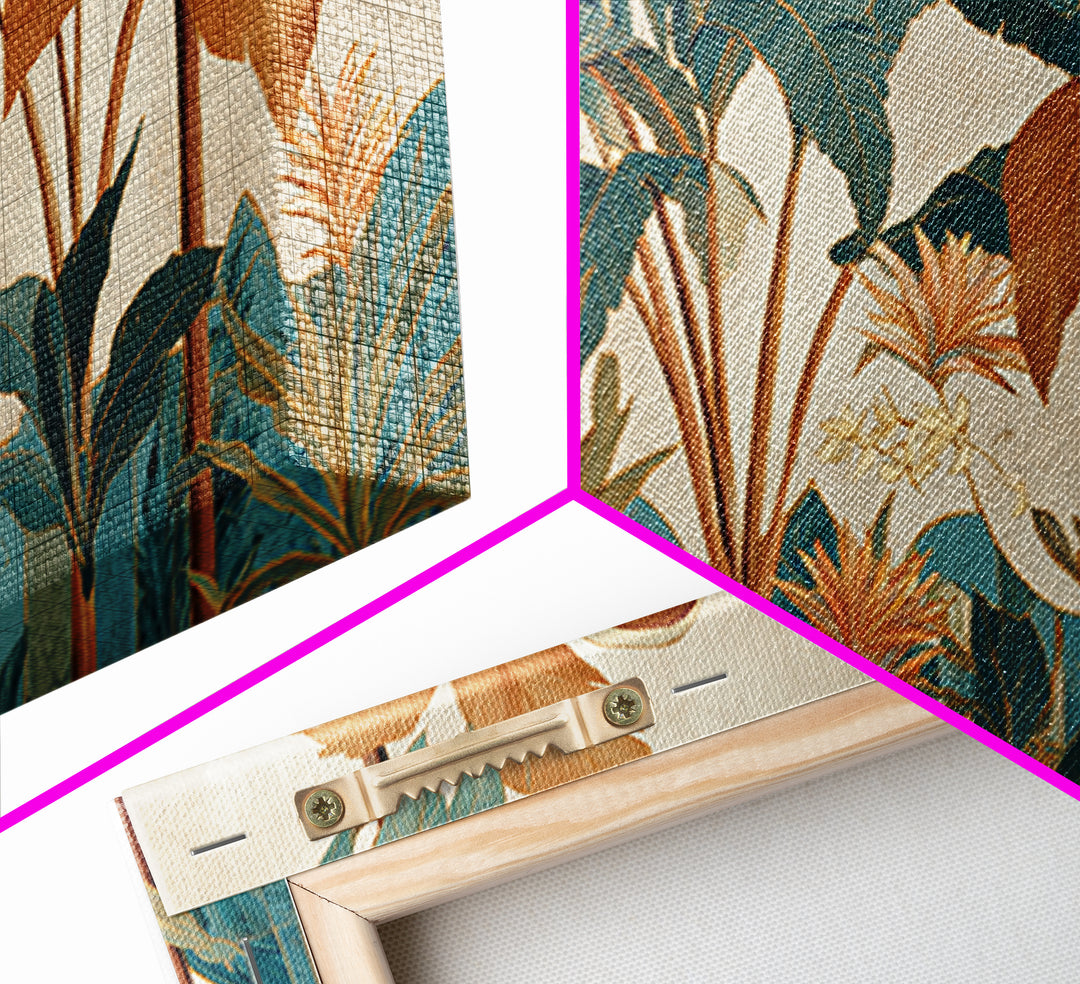 Terracotta Palm Leaves Canvas Print, Boho Art, Living Room Decor, Bohemian, Modern Decor, Fine Art Print, Statement Artwork, BOH-2x1-73
