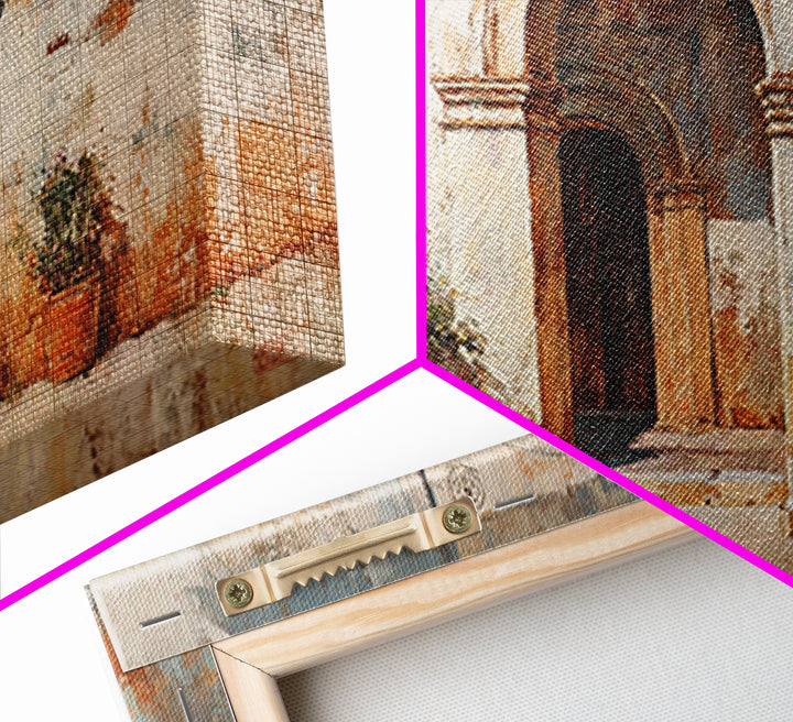 Hand Painted Moroccan Arch Framed Canvas Print, Boho Art, Living Room Wall Art, Living Room Decor, Fine Art, Bohemian, BOH-2x1-87