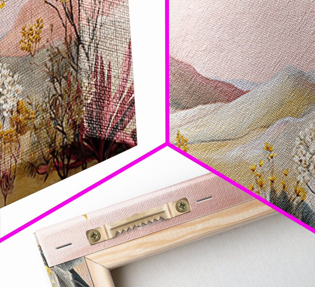 Sunrise over Rolling Dunes in Muted Peach Canvas Print, Boho Art, Wall Art Print, Living Room Decor, Fine Art, Bohemian, BOH-2x1-89