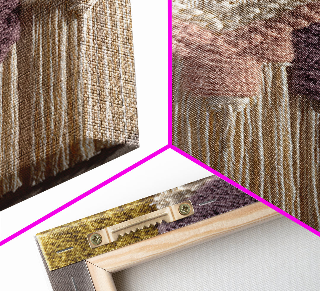 Macrame Geometric Fringe Pattern Canvas Print, Boho Art, Mid Century Modern, Living Room Decor, Bohemian, Boho Wall Art, BOH-2x3-15