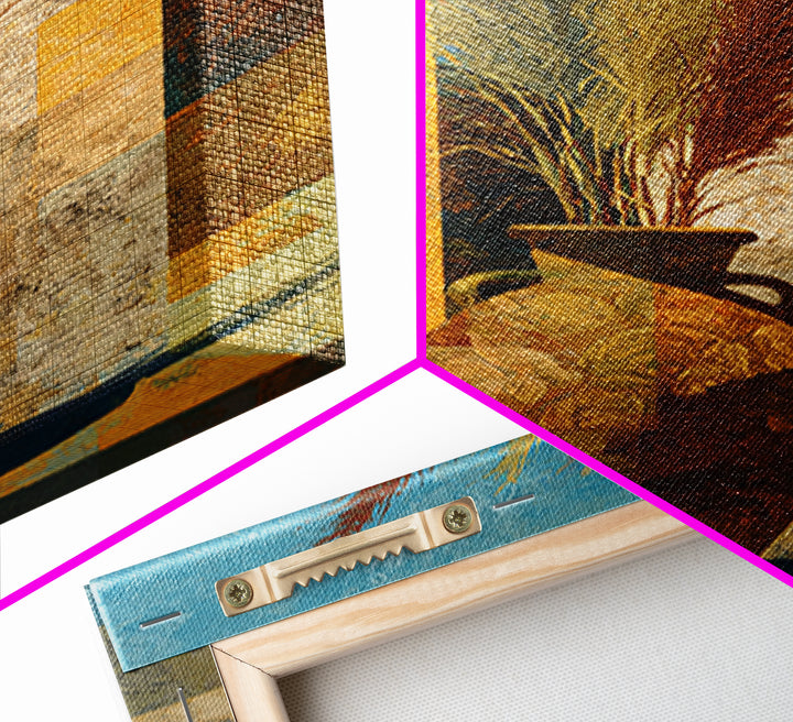 Bohemian Vase with Dried Pampas Grass Framed Canvas Print, Boho Art, Printable Art, Living Room Decor, Abstract Art, Bohemian, BOH-2x3-41
