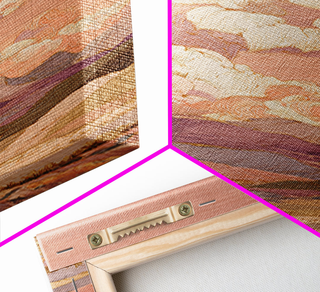 Sunrise over Rolling Dunes in Muted Peach Canvas Print, Boho Art, Abstract Art, Living Room Decor, Watercolor Art, Bohemian, BOH-2x3-5