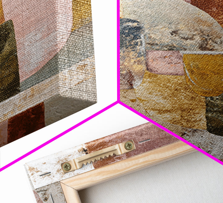 Organic Shape Collage Framed Canvas Print, Boho Art, Digital Print, Living Room Decor, Abstract Art, Bohemian, Gallery Decor, BOH-2x3-80