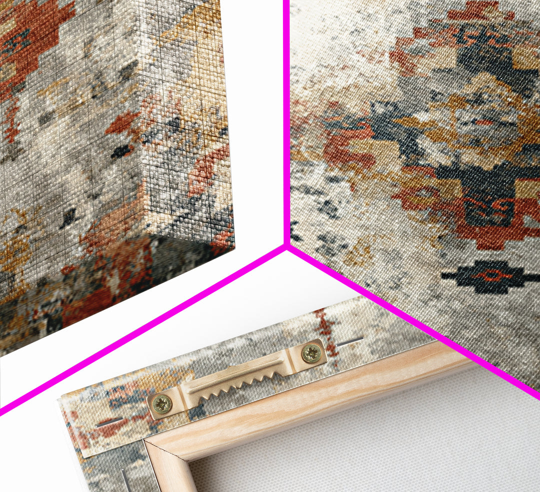 Tribal Neutral Pattern Framed Canvas Print, Boho Art, Printable Art, Living Room Decor, Fine Art, Bohemian, Neutral Decor, BOH-2x3-94