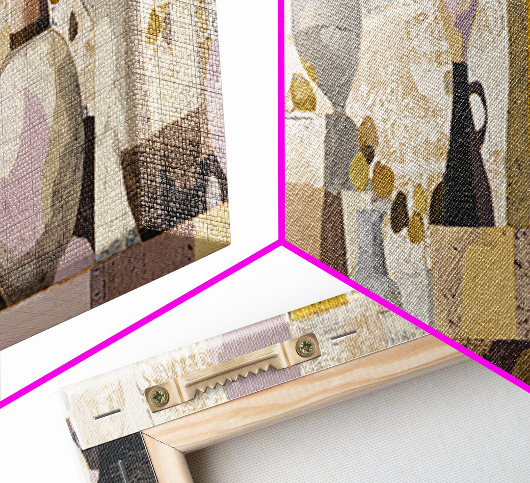 Tribal Neutral Pattern Canvas Print, Boho Art, Mid Century Modern, Living Room Decor, Fine Art, Bohemian, Boho Wall Art, BOH-3x1-30
