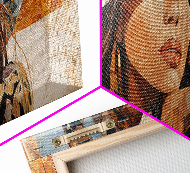 Desert Woman Portrait Canvas Print, Boho Art, Home Decor, Living Room Decor, Fine Art, Bohemian, Artwork, Wallart, Art Nouveau, BOH-3x1-31