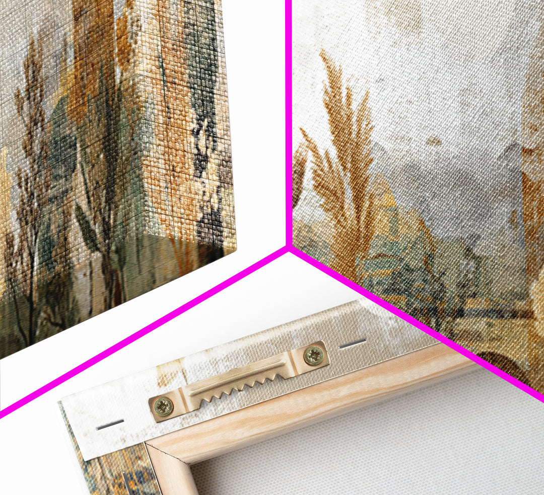 Neutral Rainbow Arches Canvas Print, Boho Art, Mid Century Modern, Living Room Decor, Abstract Art, Bohemian, Boho Wall Art, BOH-3x1-43