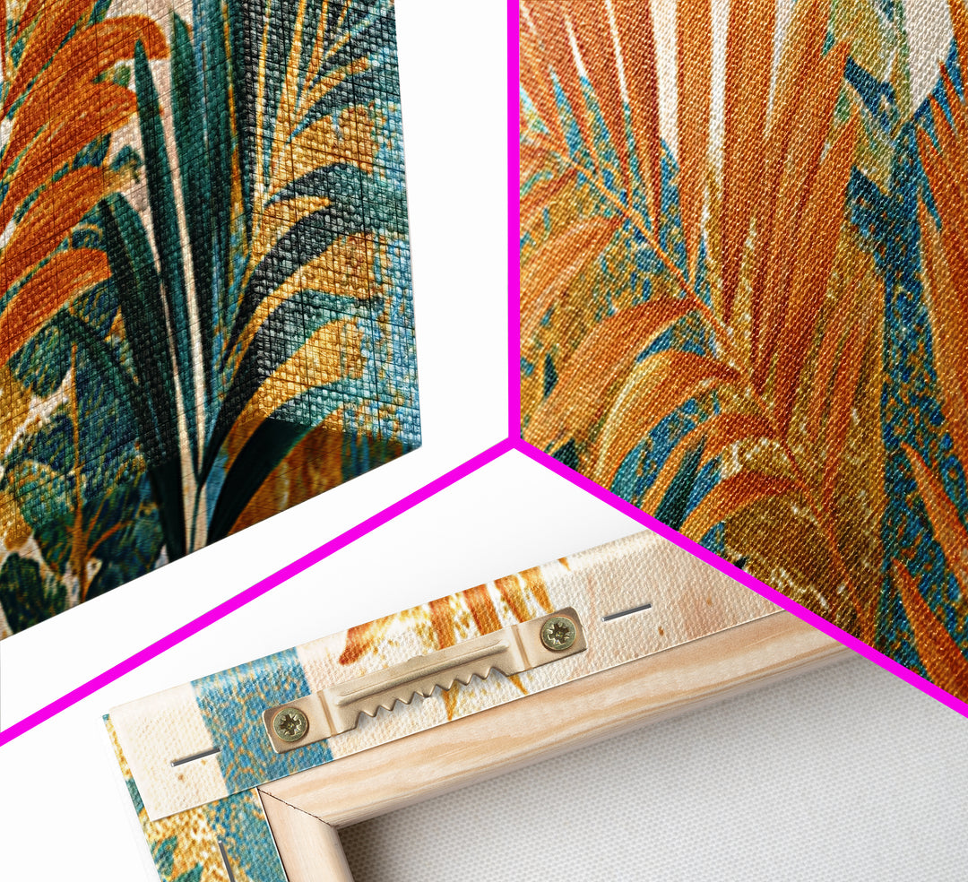Terracotta Palm Leaves Canvas Print, Boho Art, Neutral Decor, Living Room Decor, Fine Art, Bohemian, Wall Decor, Prints, BOH-3x1-45
