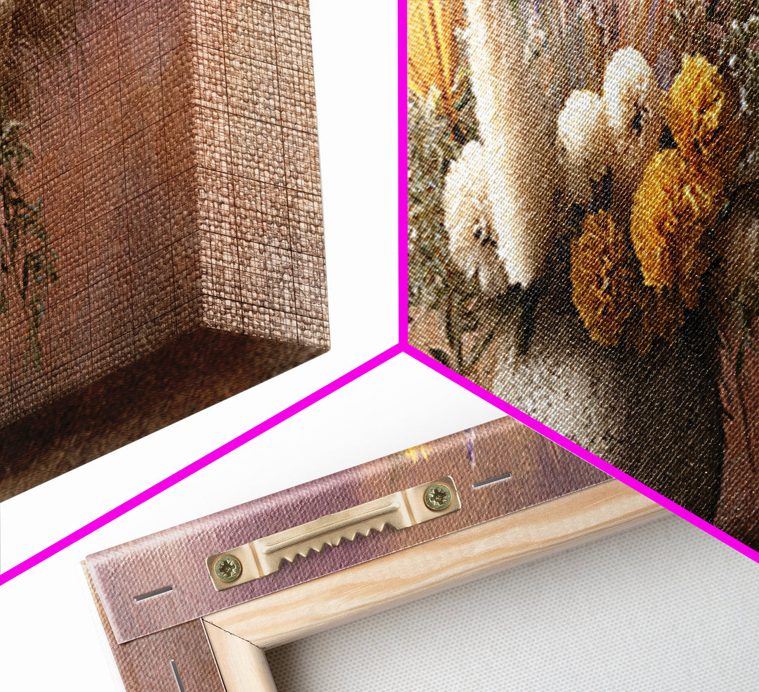 Bohemian Vase with Dried Pampas Grass Canvas Print, Boho Art, Modern Decor, Living Room Decor, Abstract Art, Bohemian, BOH-3x1-49